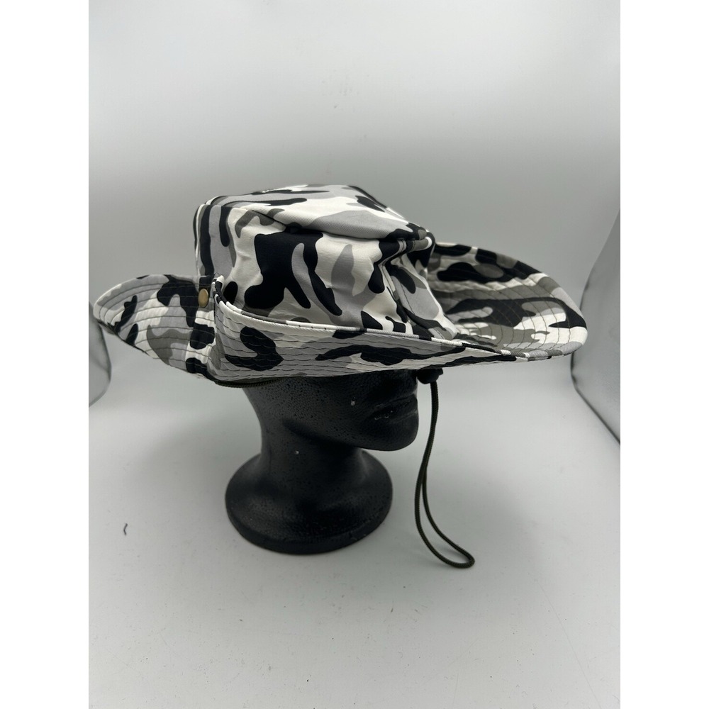 Gray Black White Camo Tactical Military Bucket Sun Fishing Twill‎ Boonie Hat